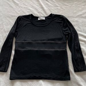 Fabrice Karel Vintage  open stitch trim Sweater  Long Sleeve Size L